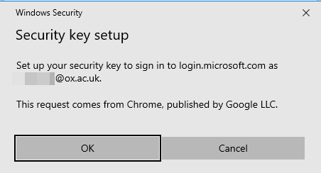 Security key setup