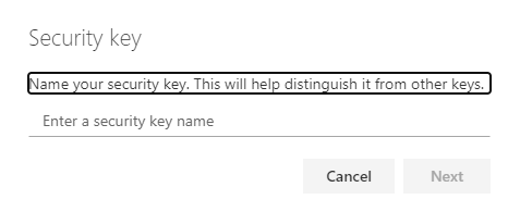 Name your security key. This will help distinguish it from other keys.