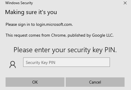 Please enter your security key PIN