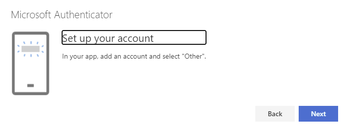 Set your account and click next