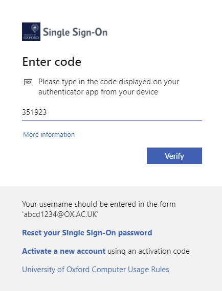 Type the six-digit passcode from the Authy app in the Enter code page and click Verify