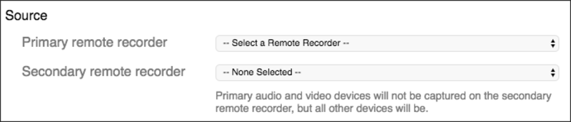 Panopto dual recorders source selection