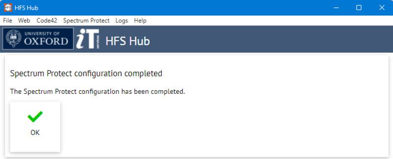 hfs hub configured sp