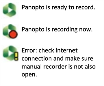 Image of Panopto Windows system tray icons